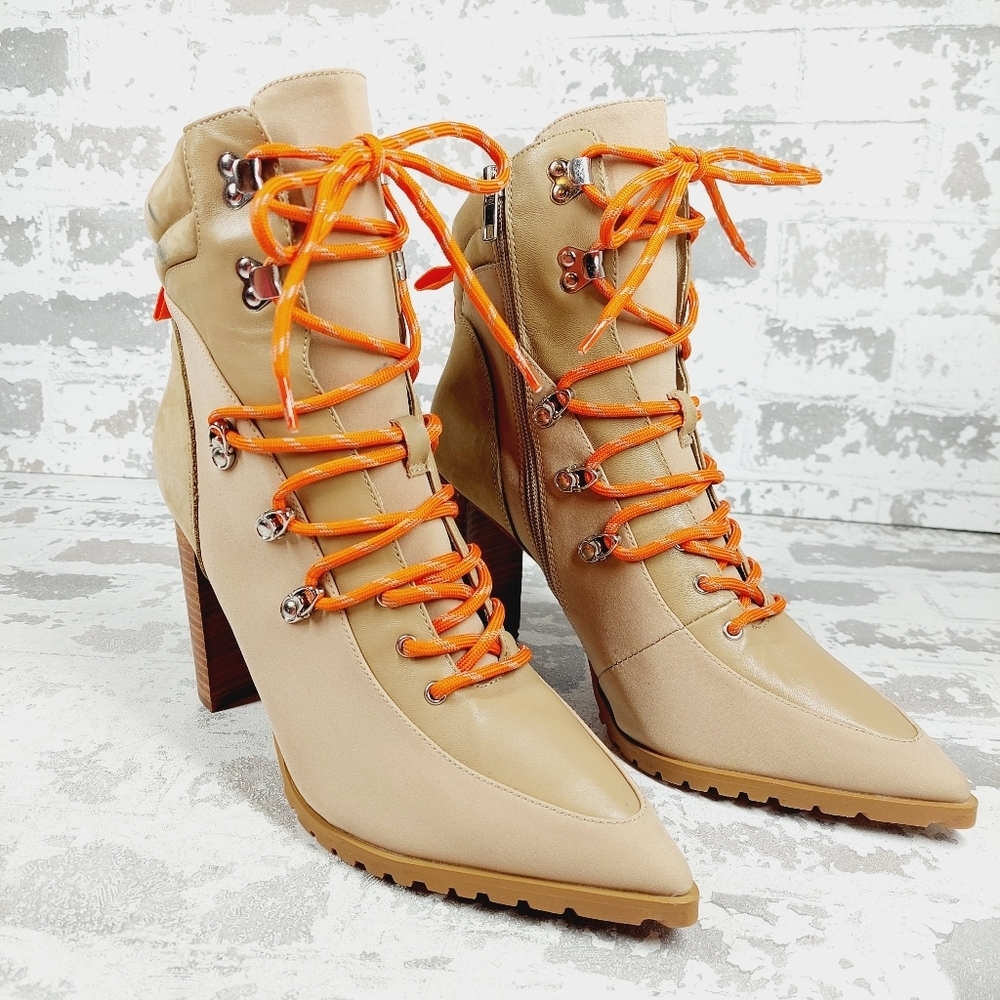 NEW Steve Madden Kare Lace-Up Boot In Sand O151 - Picture 4 of 12